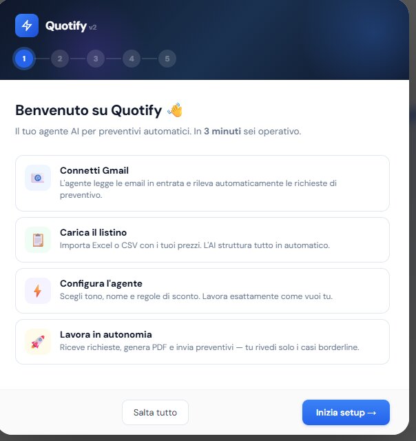 Quotify onboarding flow
