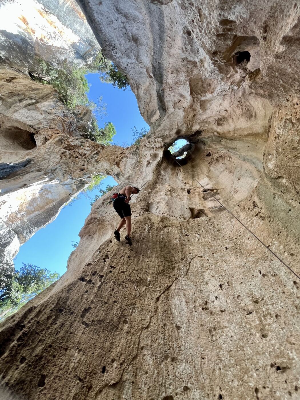 Simone climbing